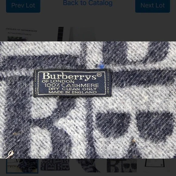 Authentic Burberrys of London Cashmere Scarf with Dust Bag. Includes a COA